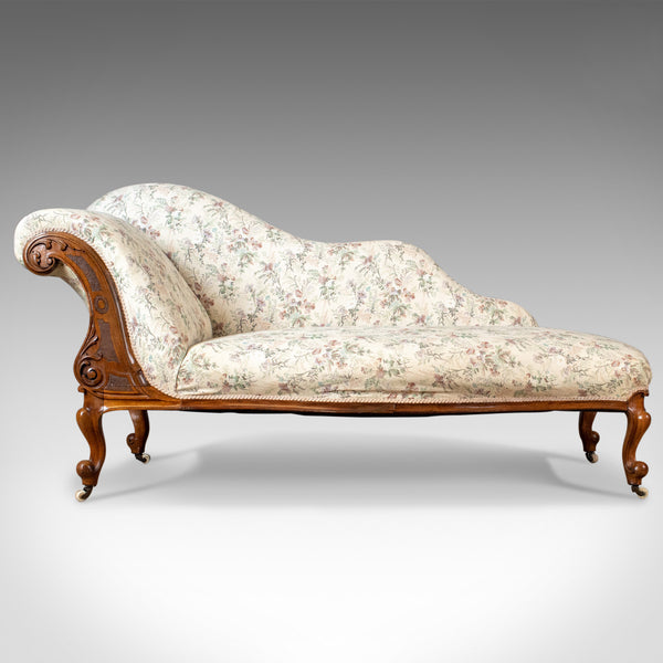Antique Chaise Longue, English, Late Regency Day Bed, Walnut, Circa 1830 - London Fine Antiques