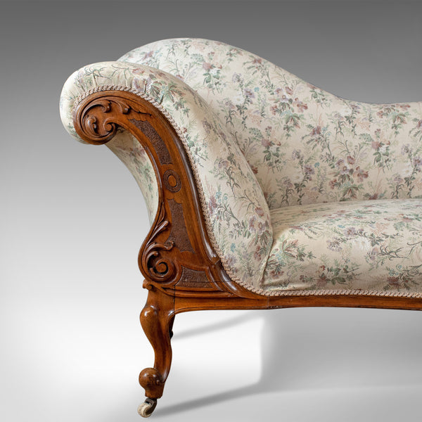 Antique Chaise Longue, English, Late Regency Day Bed, Walnut, Circa 1830 - London Fine Antiques