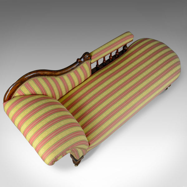 Antique Chaise Longue, English, Victorian, Scroll-End Day Bed, Mahogany c.1870 - London Fine Antiques