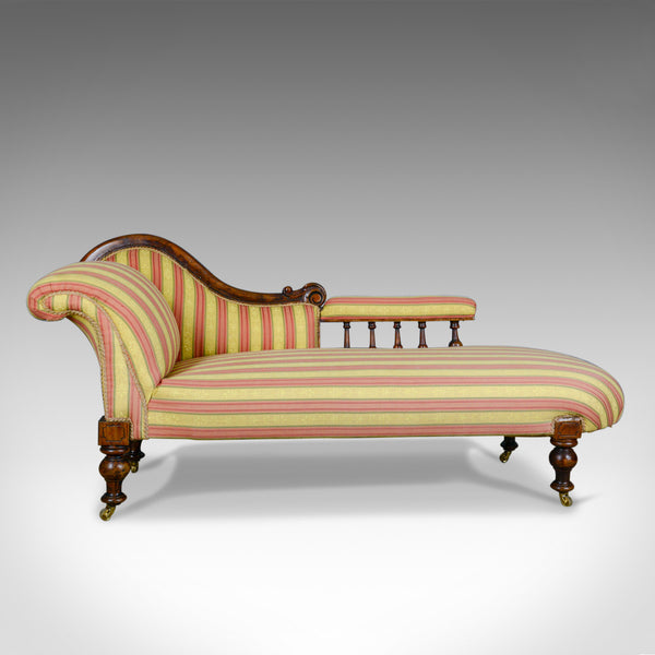 Antique Chaise Longue, English, Victorian, Scroll-End Day Bed, Mahogany c.1870 - London Fine Antiques