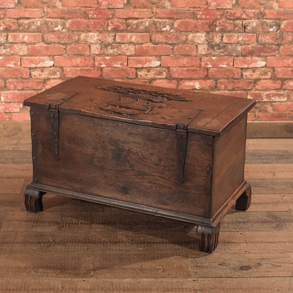 Antique Chest, Early C20th Oak Trunk - London Fine Antiques
