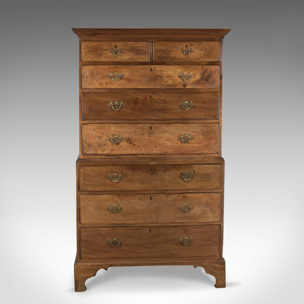 Antique, Chest On Chest of Drawers, English, Tall Boy, Mahogany, Circa 1780 - London Fine Antiques