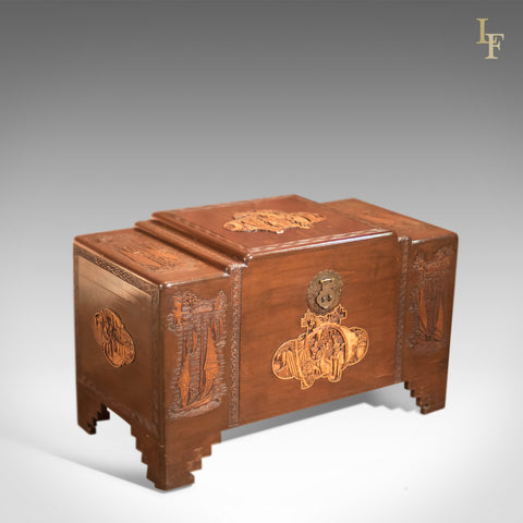 Antique Chest, Oriental Camphor Wood Trunk, 1930s - London Fine Antiques
