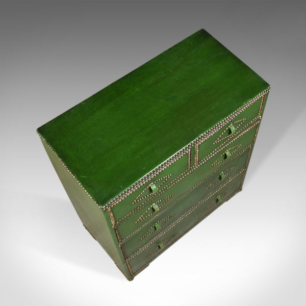 Antique Chest of Drawers, Leather, Studded Finish, English, Victorian Circa 1860 - London Fine Antiques