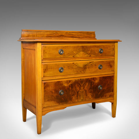 Antique Chest of Drawers, Satin Figured Walnut, English, Victorian, Circa 1900 - London Fine Antiques