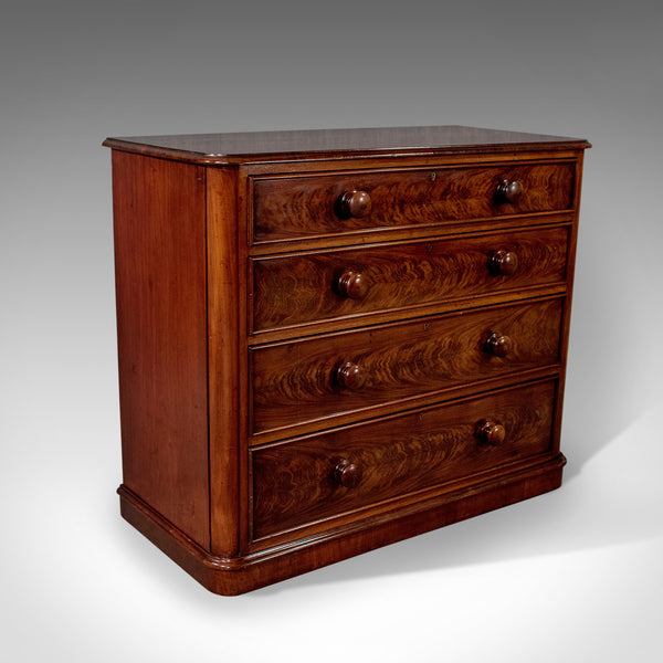 Antique Chest of Drawers, Victorian, Flame Mahogany, English, c. 1880 - London Fine Antiques