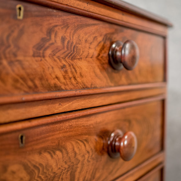 Antique Chest of Drawers, Victorian, Flame Mahogany, English, c. 1880 - London Fine Antiques