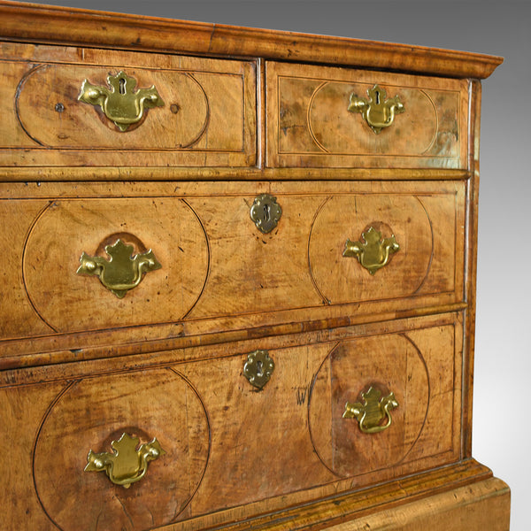 Antique Chest of Drawers on Stand, English, Walnut, Queen Anne, Circa 1700 - London Fine Antiques