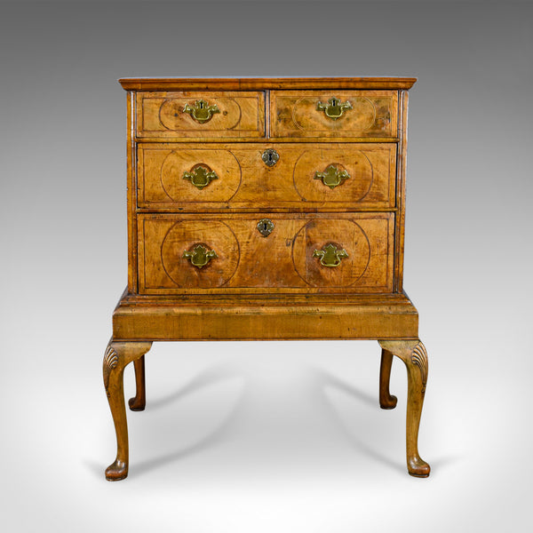 Antique Chest of Drawers on Stand, English, Walnut, Queen Anne, Circa 1700 - London Fine Antiques