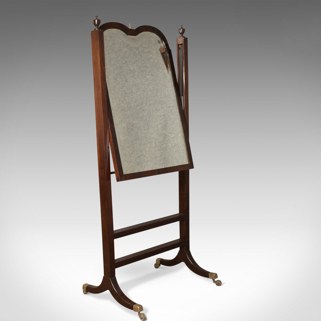 Antique Cheval Mirror, English, Regency, Tilting, Dressing, Mahogany Circa 1820 - London Fine Antiques