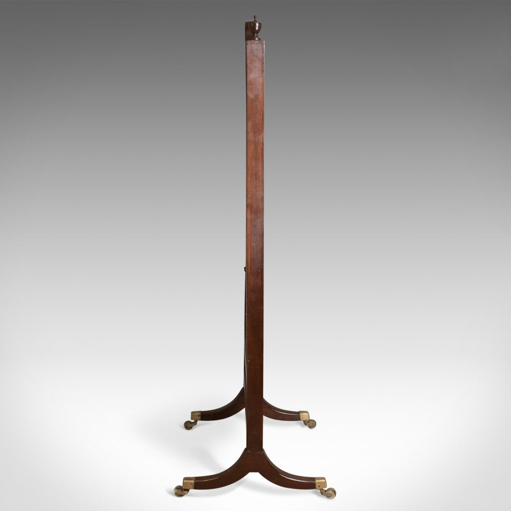 Antique Cheval Mirror, English, Regency, Tilting, Dressing, Mahogany C ...