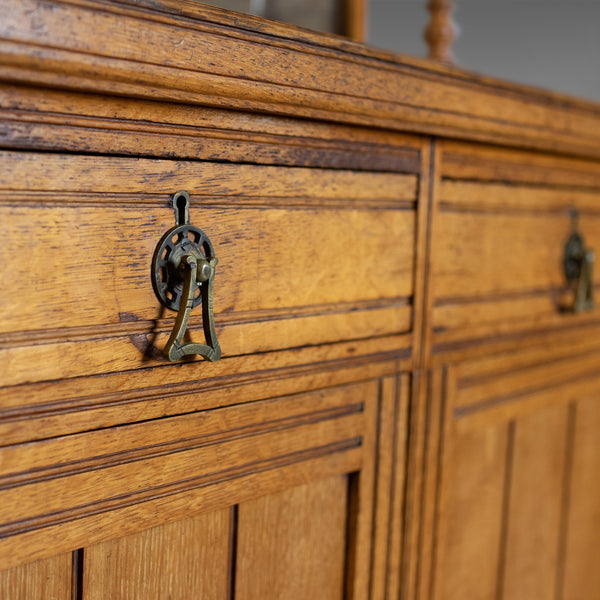 Antique Chiffonier Sideboard, English, Oak, Credenza Buffet Cabinet, Circa 1880 - London Fine Antiques