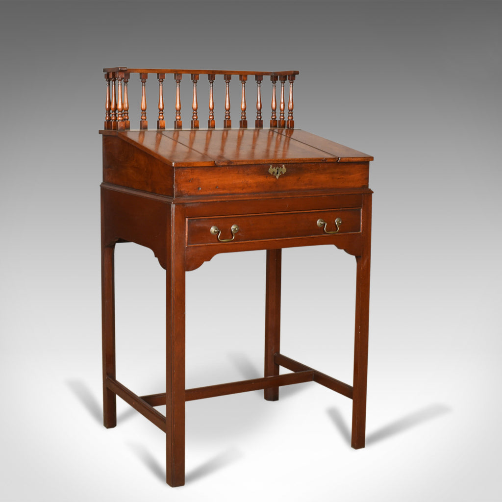Antique Clerks Writing Desk, English, Victorian, Mahogany Tall Bureau Circa 1870 - London Fine Antiques