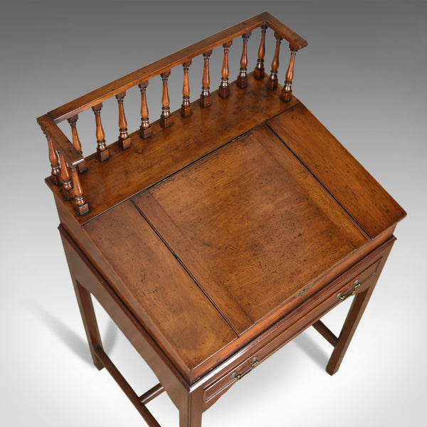 Antique Clerks Writing Desk, English, Victorian, Mahogany Tall Bureau Circa 1870 - London Fine Antiques
