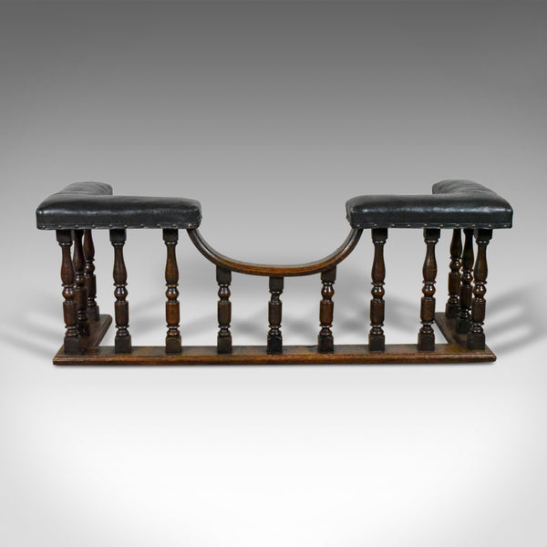 Antique Club Fender, mid-Victorian Fireside Seat, Oak, Circa 1875 - London Fine Antiques
