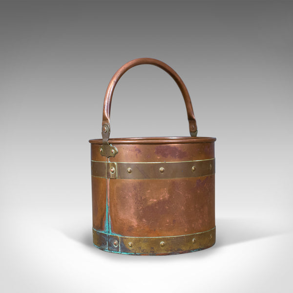 Antique Coal Bucket, English, Victorian, Fireside, Log, Scuttle Circa 1890 - London Fine Antiques