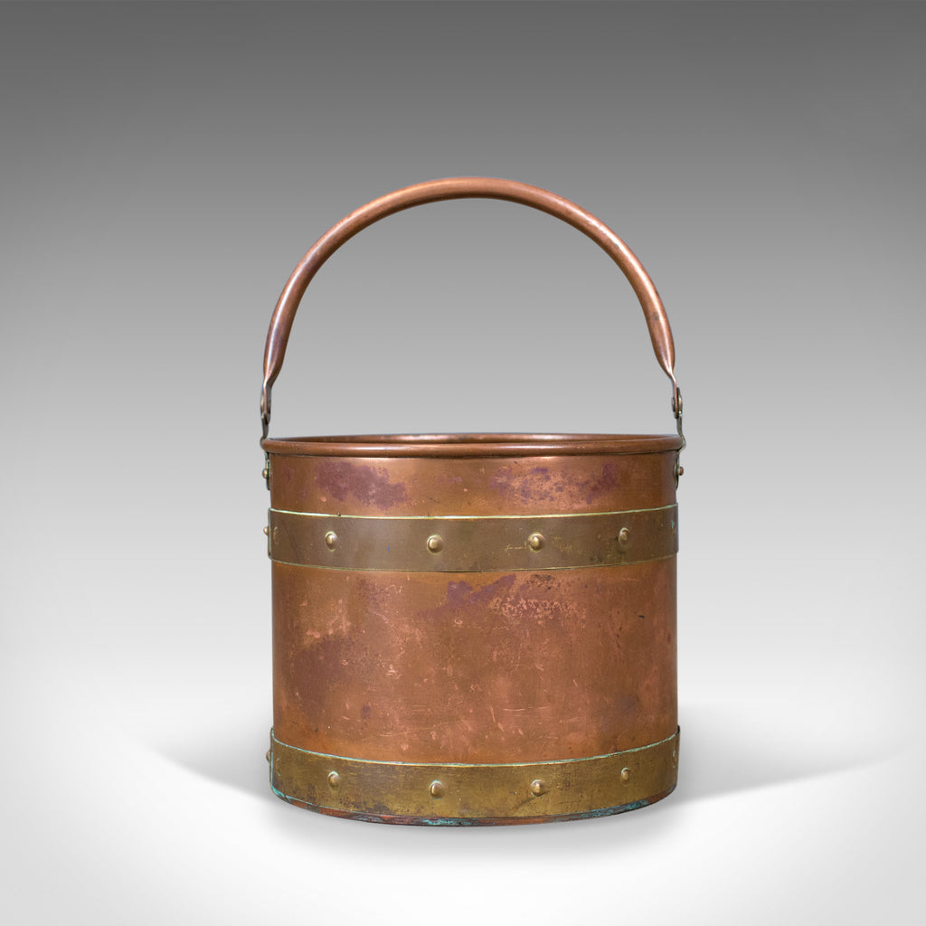 Antique Coal Bucket, English, Victorian, Fireside, Log, Scuttle Circa 1890 - London Fine Antiques