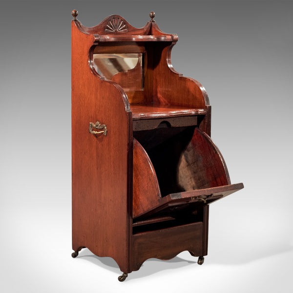 Antique Coal Purdonium, Fire Side Log Bin, English, Edwardian, Walnut Circa 1910 - London Fine Antiques