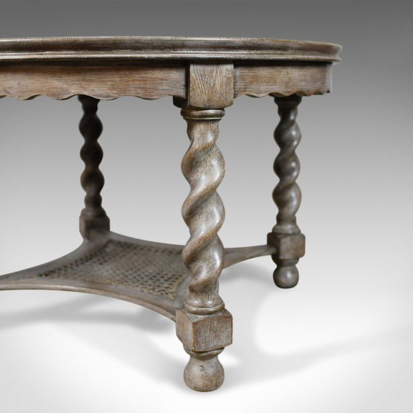 Antique Coffee Table, English, Limed Oak, Circular, Edwardian Circa 1910 - London Fine Antiques