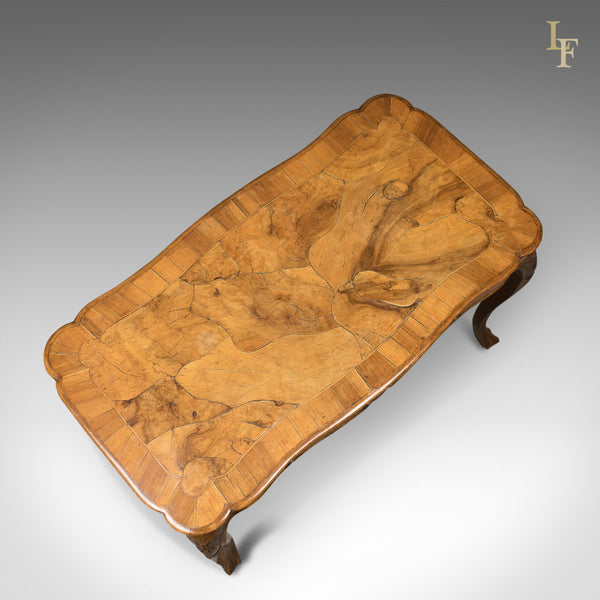 Antique Coffee Table, French, Burr Walnut c.1910 - London Fine Antiques