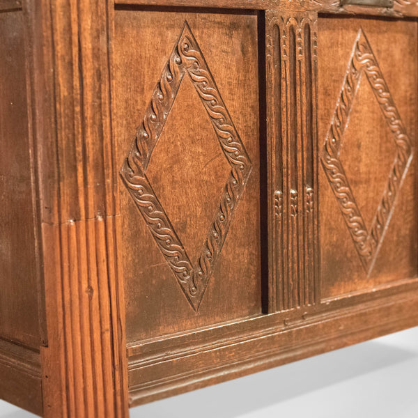 17th Century Oak Panelled Antique Coffer - London Fine Antiques