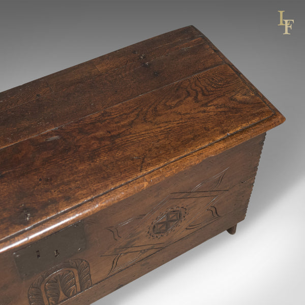 Antique Coffer, 6 Plank Sword Chest, English Oak, 17th Century c.1670 - London Fine Antiques