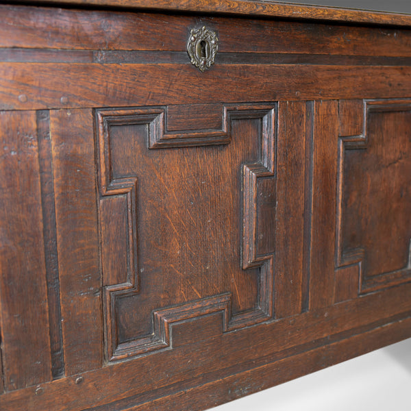 Antique Coffer, English, Georgian, Oak Joined Chest, Mid C18th Trunk Circa 1750 - London Fine Antiques