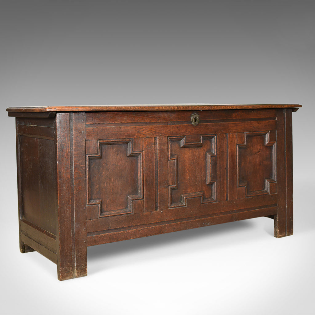 Antique Coffer, English, Georgian, Oak Joined Chest, Mid C18th Trunk Circa 1750 - London Fine Antiques