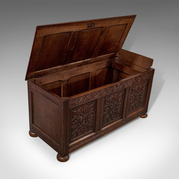 Antique Coffer, English Oak Joined Chest, Queen Anne Circa 1700 - London Fine Antiques