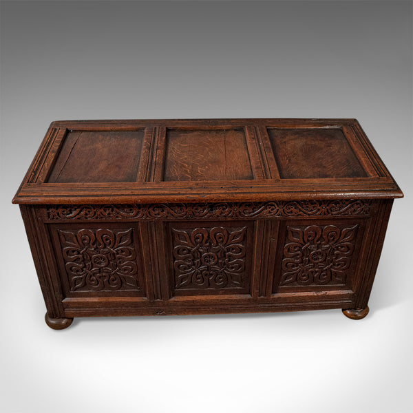 Antique Coffer, English Oak Joined Chest, Queen Anne Circa 1700 - London Fine Antiques
