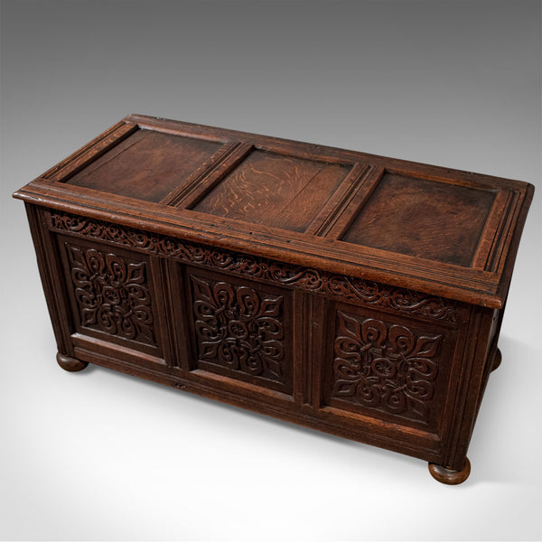 Antique Coffer, English Oak Joined Chest, Queen Anne Circa 1700 - London Fine Antiques