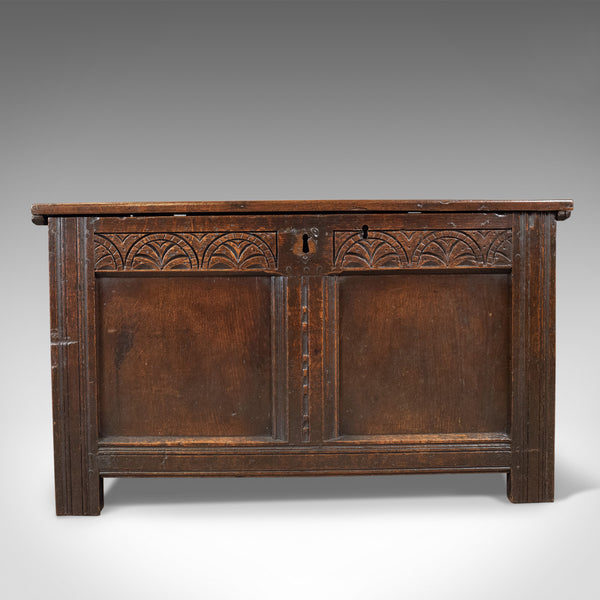 Antique Coffer, English, Oak, Joined Chest, Trunk, Late 17th Century, Circa 1700 - London Fine Antiques