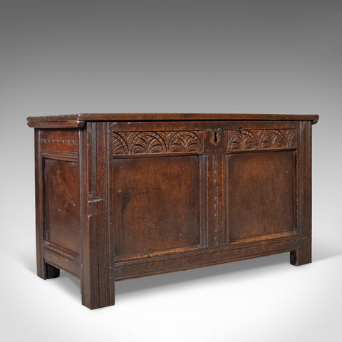 Antique Coffer, English, Oak, Joined Chest, Trunk, Late 17th Century, Circa 1700 - London Fine Antiques