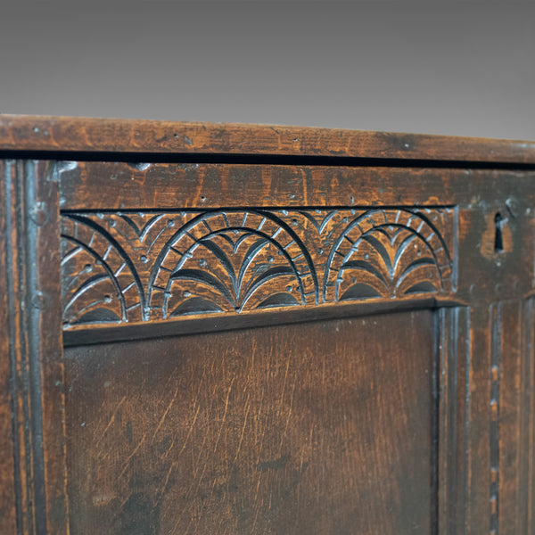 Antique Coffer, English, Oak, Joined Chest, Trunk, Late 17th Century, Circa 1700 - London Fine Antiques