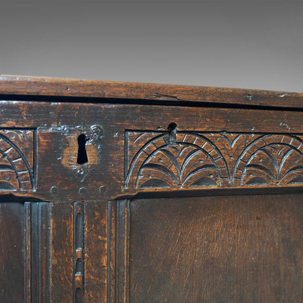 Antique Coffer, English, Oak, Joined Chest, Trunk, Late 17th Century, Circa 1700 - London Fine Antiques