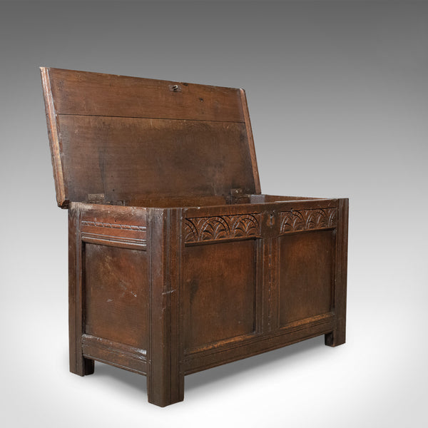 Antique Coffer, English, Oak, Joined Chest, Trunk, Late 17th Century, Circa 1700 - London Fine Antiques