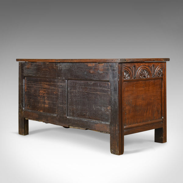 Antique Coffer, English Oak Joined Chest, William III, Queen Anne, Circa 1700 - London Fine Antiques