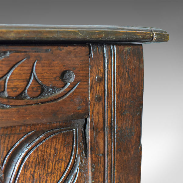 Antique Coffer, Large, English Oak Chest, Early 18th Century Trunk Circa 1700 - London Fine Antiques