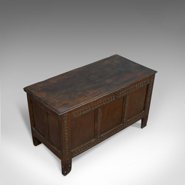 Antique Coffer, Large, English Oak, Joined Chest, Charles II Trunk, Circa 1685 - London Fine Antiques