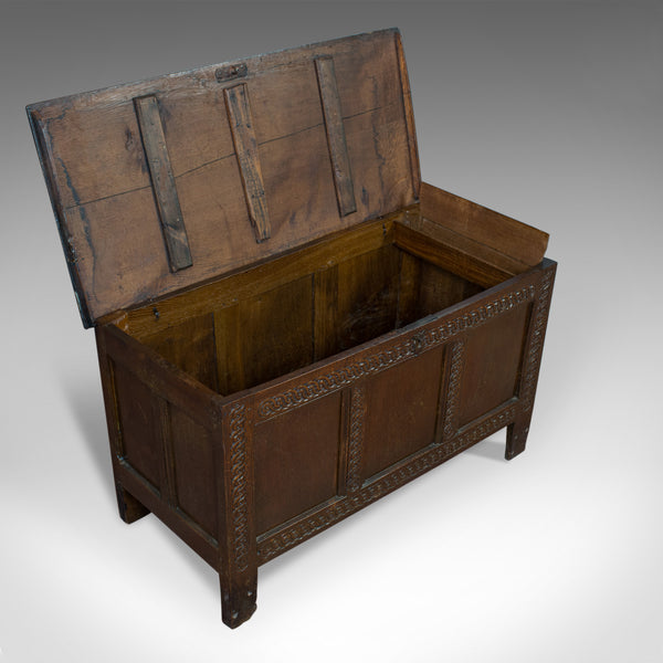 Antique Coffer, Large, English Oak, Joined Chest, Charles II Trunk, Circa 1685 - London Fine Antiques