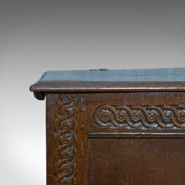 Antique Coffer, Large, English Oak, Joined Chest, Charles II Trunk, Circa 1685 - London Fine Antiques