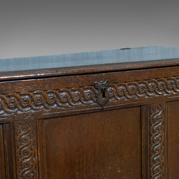Antique Coffer, Large, English Oak, Joined Chest, Charles II Trunk, Circa 1685 - London Fine Antiques