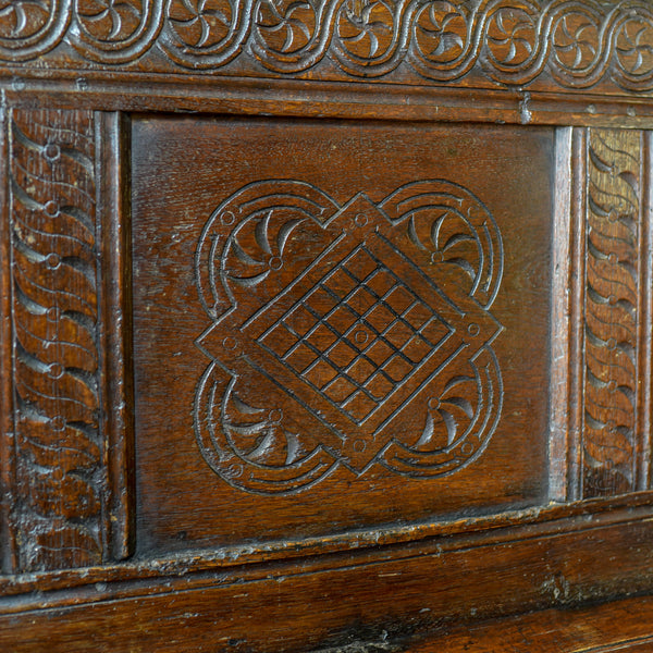 Antique Coffer Settle, English, Oak, Hall, Bench, Seat, Circa 1700 - London Fine Antiques