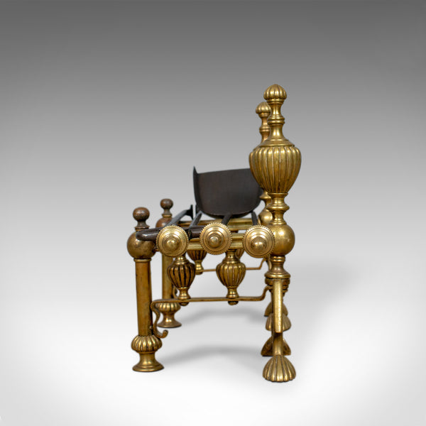 Antique Companion Set of Fire Irons on Rests, Classical Revival, Circa 1880 - London Fine Antiques