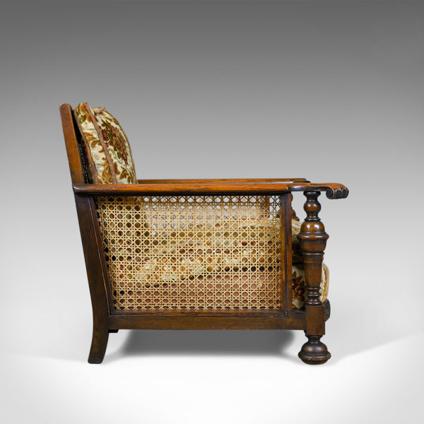 Antique Conservatory Suite, Oak, Bergere, Three Seater Sofa, c.1910 - London Fine Antiques