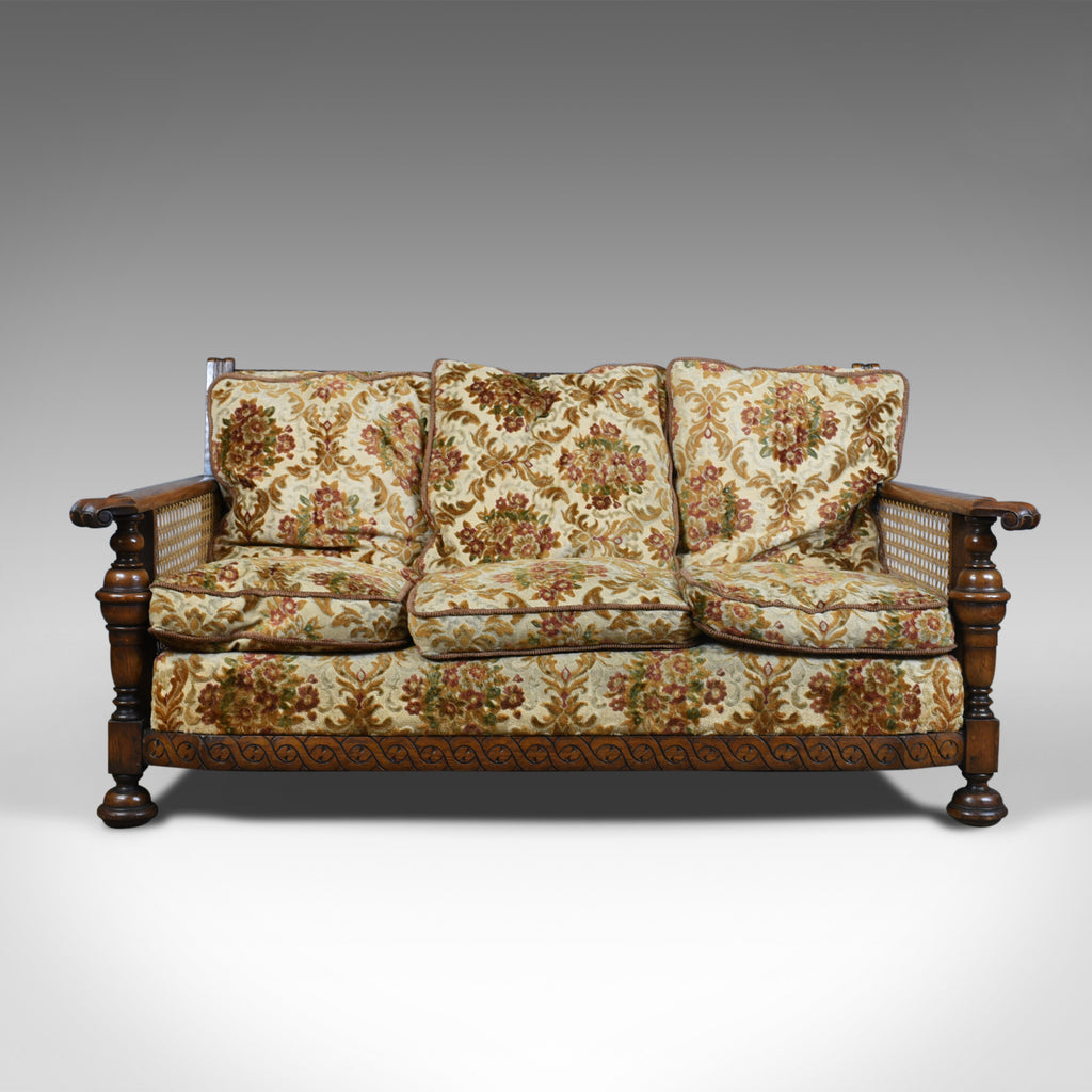 Antique Conservatory Suite, Oak, Bergere, Three Seater Sofa, c.1910 - London Fine Antiques