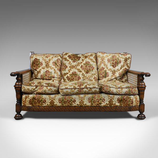 Antique Conservatory Suite, Oak, Bergere, Three Seater Sofa, c.1910 - London Fine Antiques
