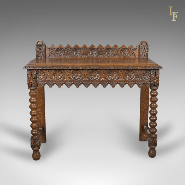 Antique Console Table, C19th Scottish Carved Oak - London Fine Antiques