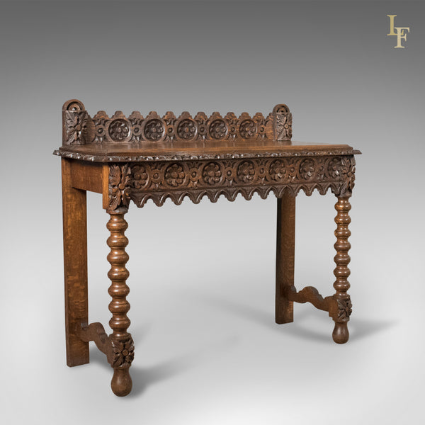 Antique Console Table, C19th Scottish Carved Oak - London Fine Antiques