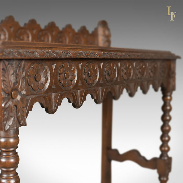 Antique Console Table, C19th Scottish Carved Walnut - London Fine Antiques